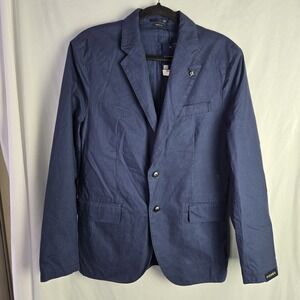 PIOMBO 38R Navy Cotton Sport Coat Blazer Preppy Coastal Academia Career Classic